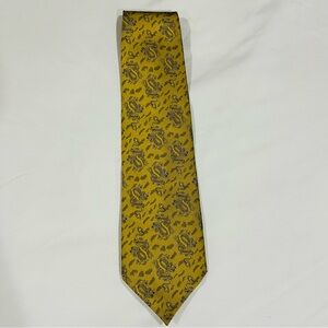 Giorgio Armani Cravatte Handmade in Italy Black and Gold 100% Silk Tie Dragons